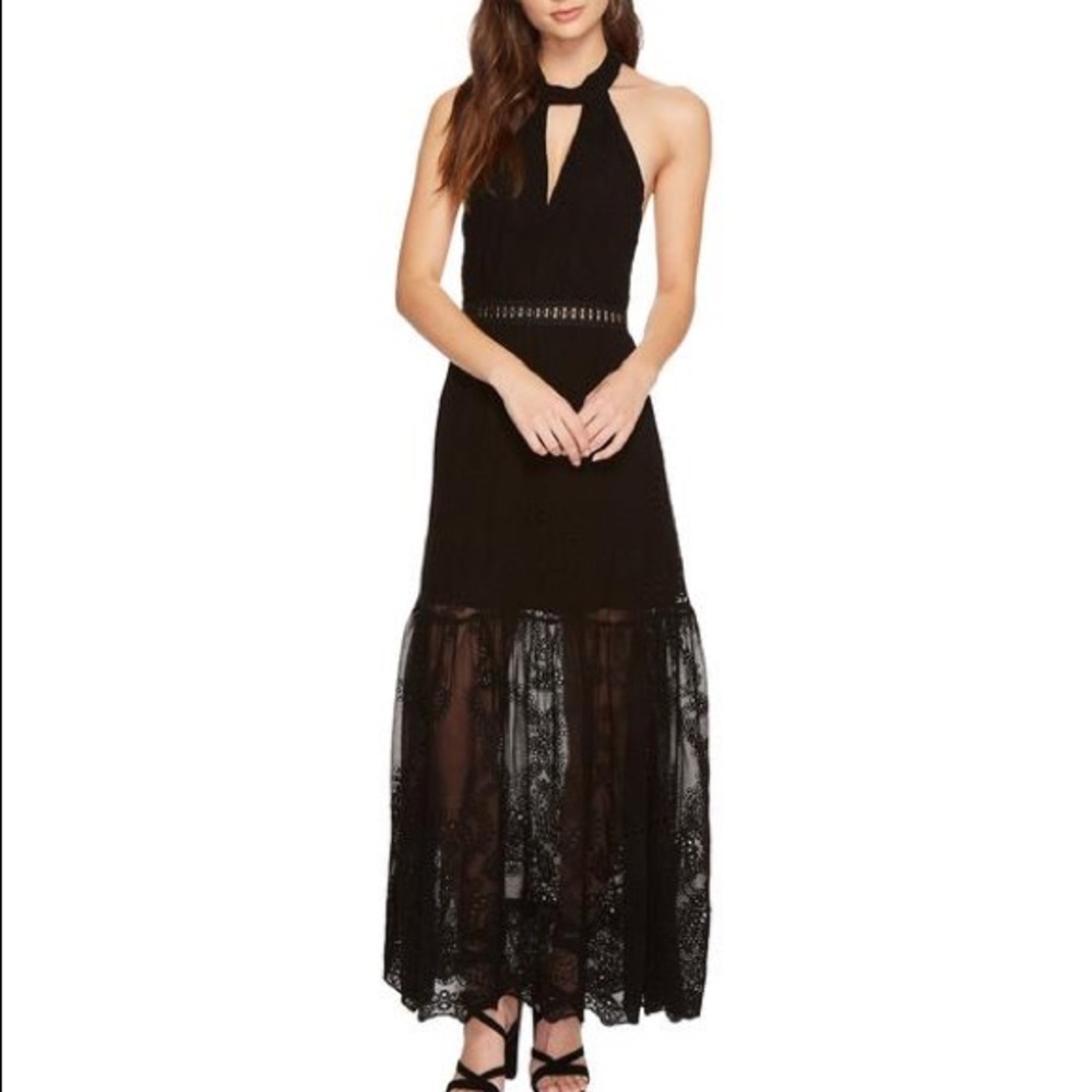 Jen’s Pirate Booty Eyelet Queensland Choker Maxi Dress Black